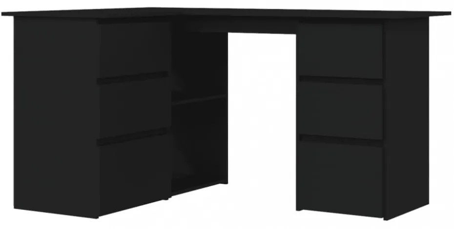 fekete szerelt fa sarok íróasztal 145 x 100 x 76 cm