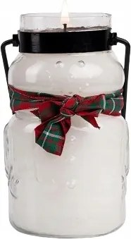 Kis gyertya Welcome Wreath Snowman Cheerful Candle
