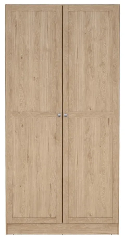 Natúr színű ruhásszekrény tölgyfa dekorral 99x200x62 cm Billund – Tvilum