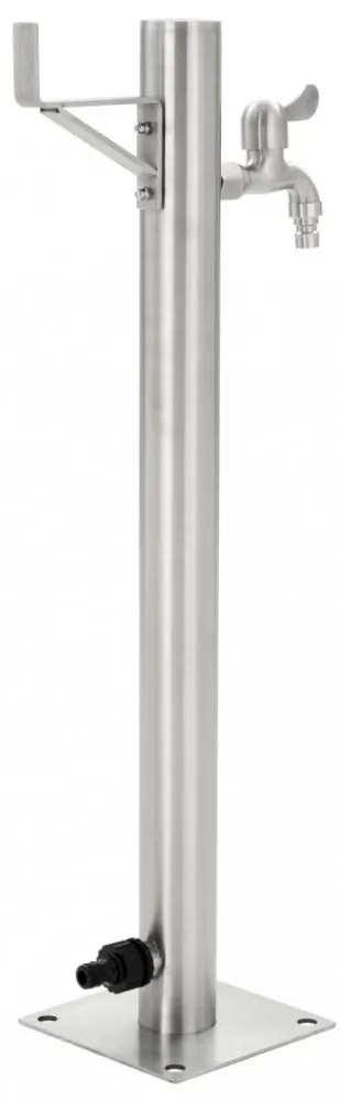 rozsdamentes acél kerek kerti oszlop típusú vízcsap 65 cm