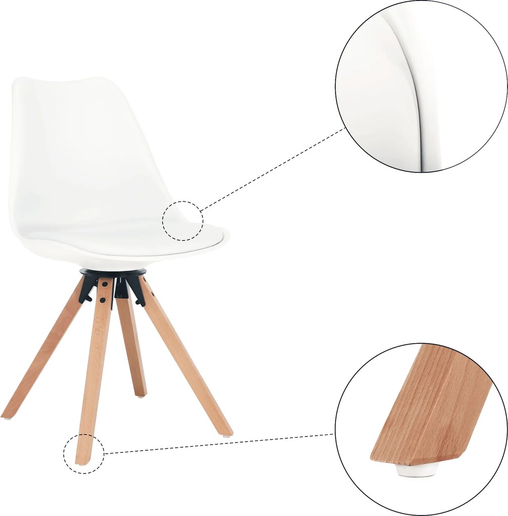 Stílusos forgószék, fehér, ETOSA