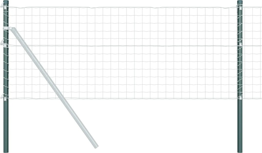 vidaXL Kerítésoszlop 12 pcs Zöld 50 cm Porszórt Acél