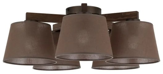 Brilagi - Felületre szerelhető LATTE mennyezeti csillár 5xE27/15W/230V fenyő/barna