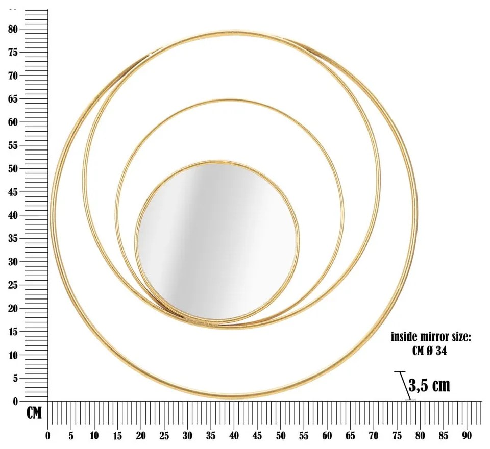 Fali tükör ø 80 cm Arc – Mauro Ferretti