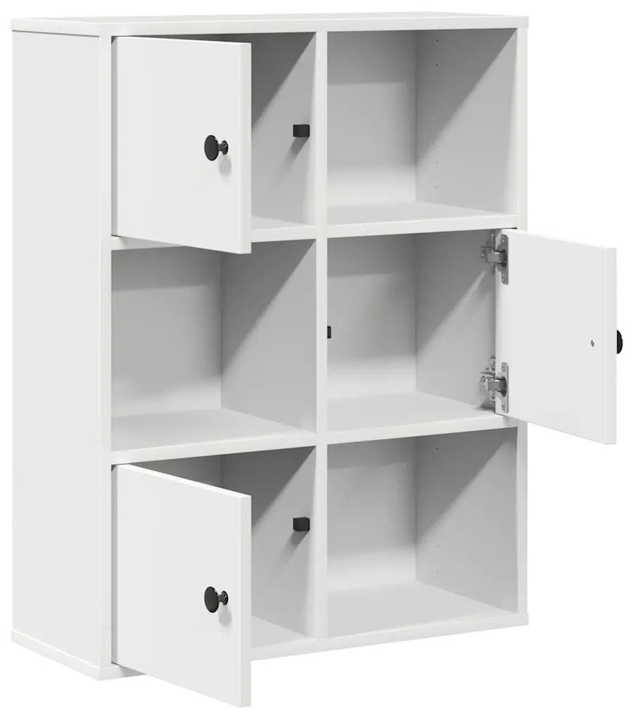 fehér szerelt fa könyvespolc 60x24x76,5 cm