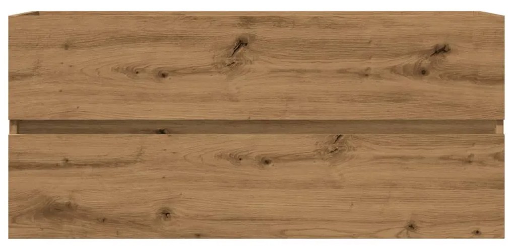 kézműves tölgy színű szerelt fa mosdószekrény 100 x 38,5 x 45cm