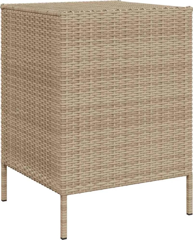 vidaXL bézs polyrattan kerti tárolószekrény 55 x 59 x 80 cm