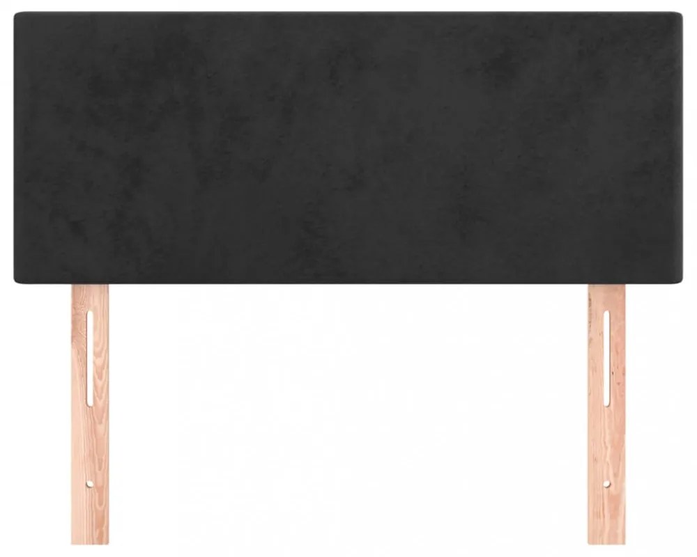fekete bársony fejtámla 100x5x78/88 cm