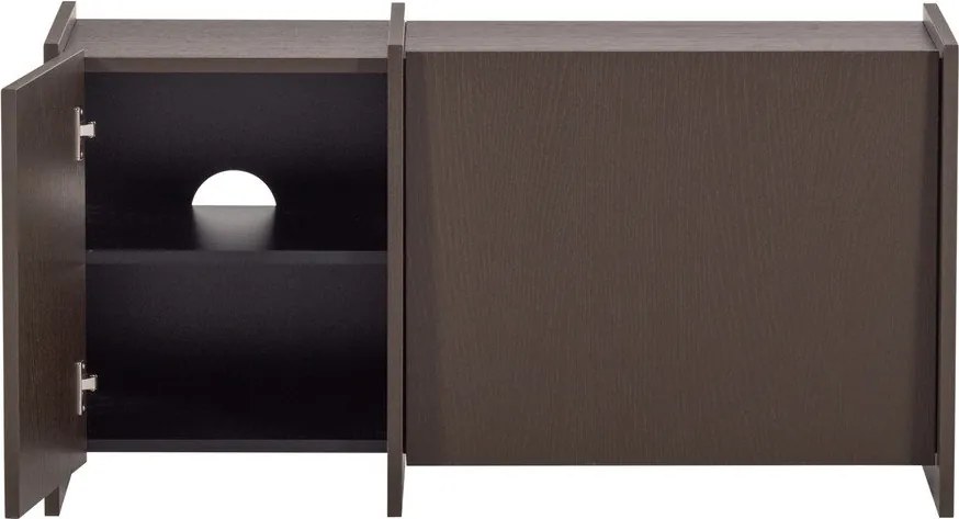 Sötétbarna TV-állvány kőrisfa dekorral 102x53x44 cm Brock – WOOOD