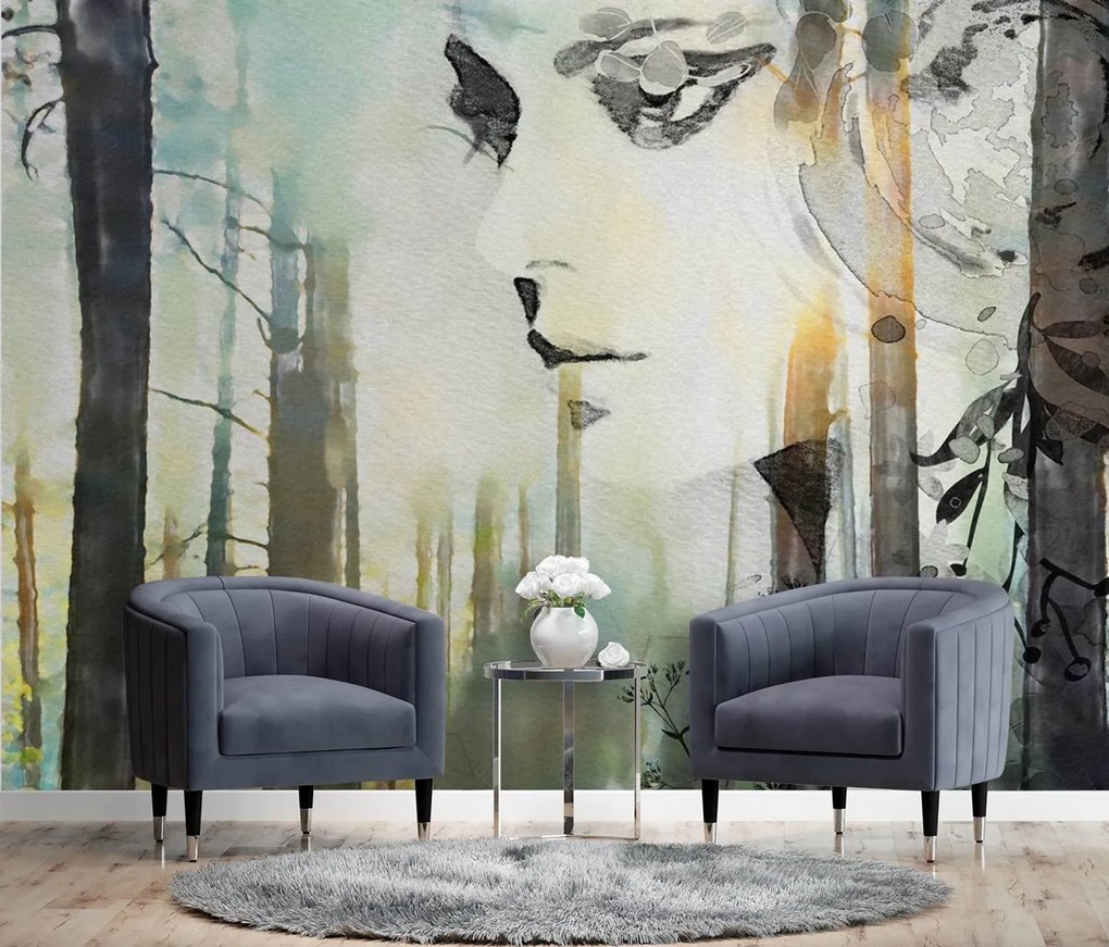 Gario Fotótapéta Pasztell absztrakció, no és erdő Anyag: Vlies, Méret: 350 x 245 cm