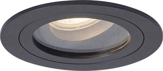 6 darabos modern süllyesztett spotlámpa készlet fekete, forgatható és dönthető IP44 - Chuck