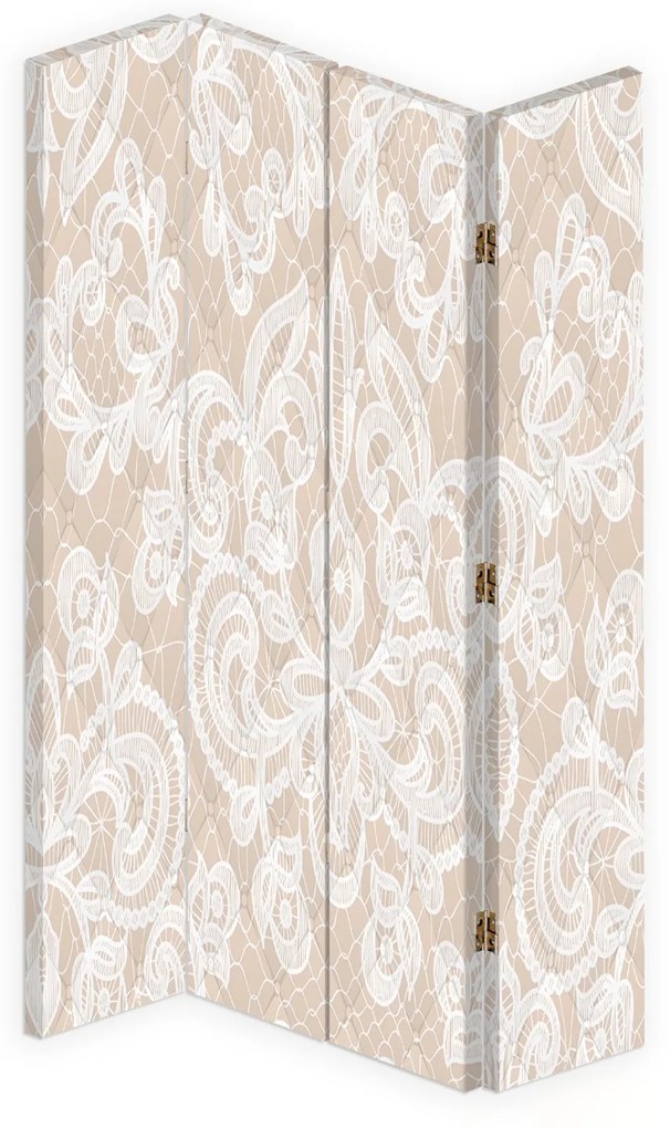 Gario Paraván Elegáns bézs színben Méret: 145 x 170 cm, Kivitelezés: Forgó paraván 360°