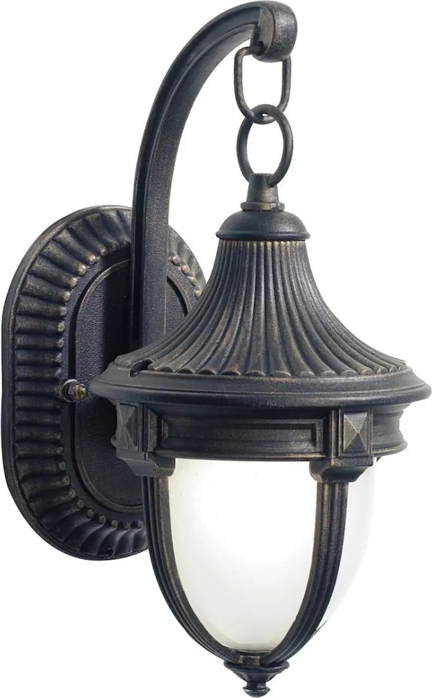 DAR LIGHTING RIC3235 RICHMOND Klasszikus Kültéri Fali Lámpa Fekete Arany, Opál E27 IP43