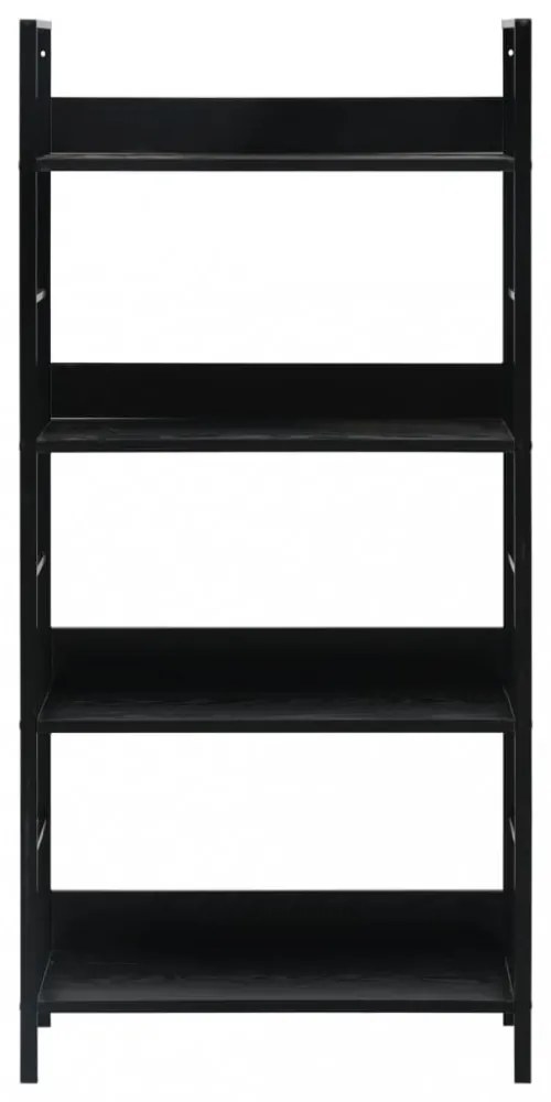4 szintes fekete szerelt fa könyvespolc 60 x 27,6 x 124,5 cm