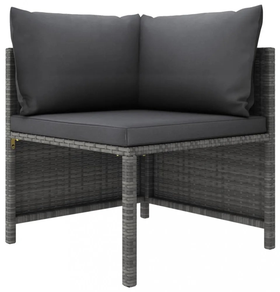 vidaXL 12 részes szürke polyrattan kerti ülőgarnitúra párnákkal