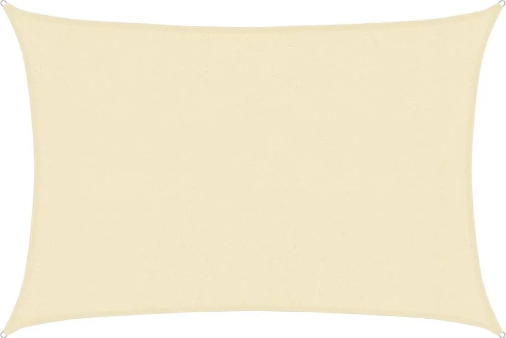 vidaXL krémszínű HDPE napvitorla 160 g/m² 3 x 5 m