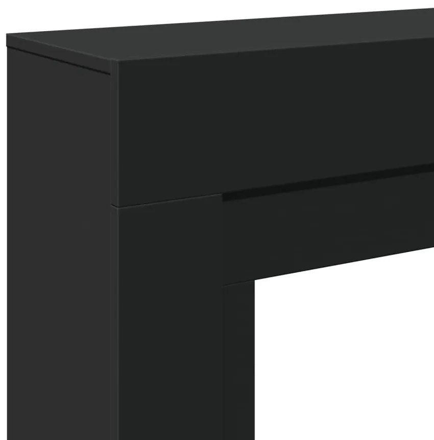 fekete szerelt fa kandallóburkolat 100 x 30 x 87,5 cm
