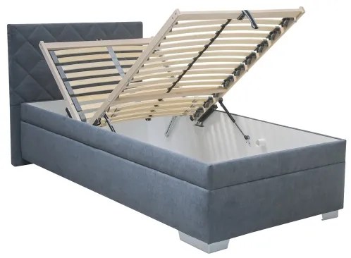 Kárpitozott ágy tárolóval és matraccal LANA 90x200 cm kék