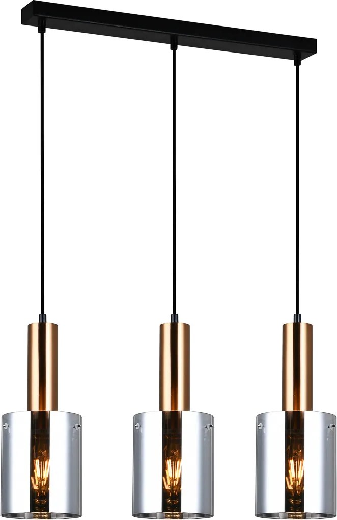 Italux glamour modern függeszték sardo füstös sárgaréz itxpnd-5581-3-bro+sg
