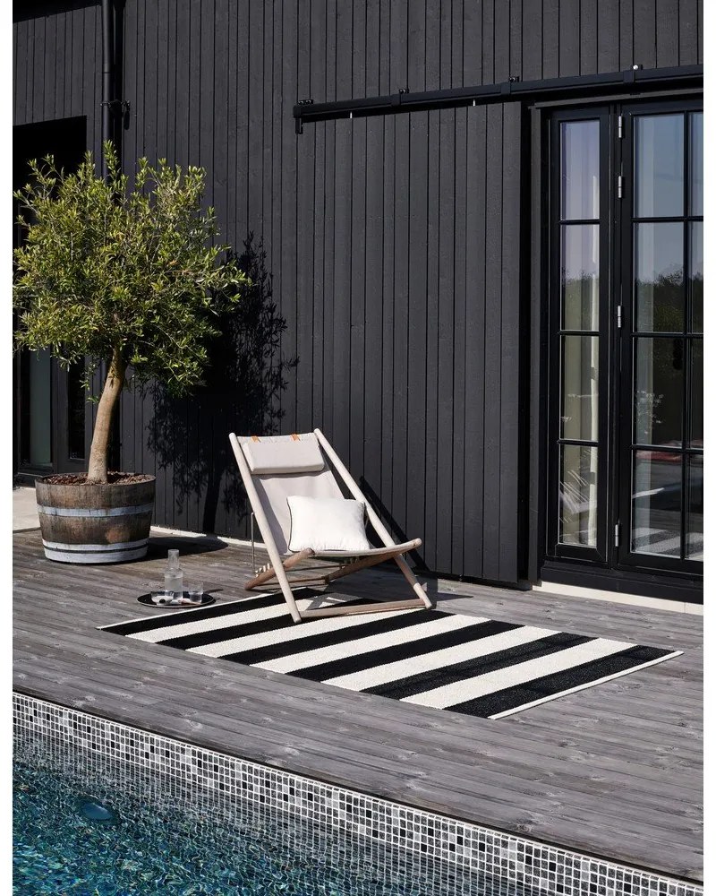 Fekete-fehér kültéri-beltéri futószőnyeg 70x225 cm Bob Black Vanilla – Pappelina