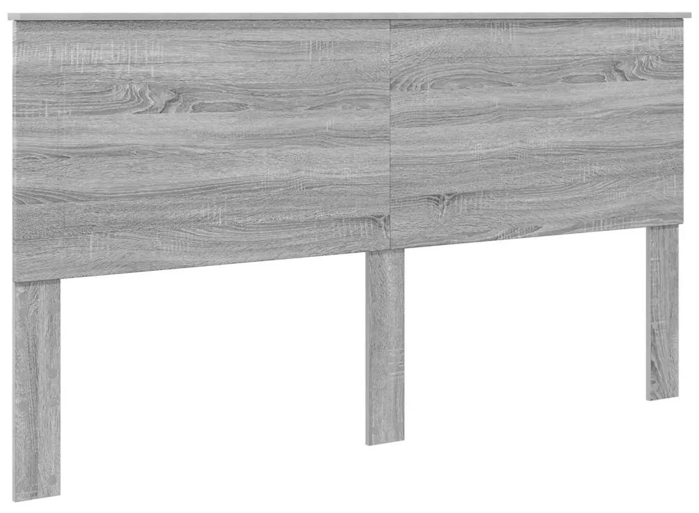 vidaXL Ágykeret fejtámlával Szürke Sonoma 200 x 200 cm Tömör fenyőfa