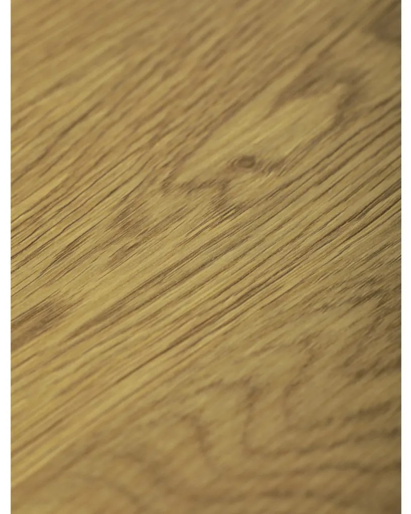 Masă de sufragerie, Masă de bar, placă MDF, decor stejar, metal negru