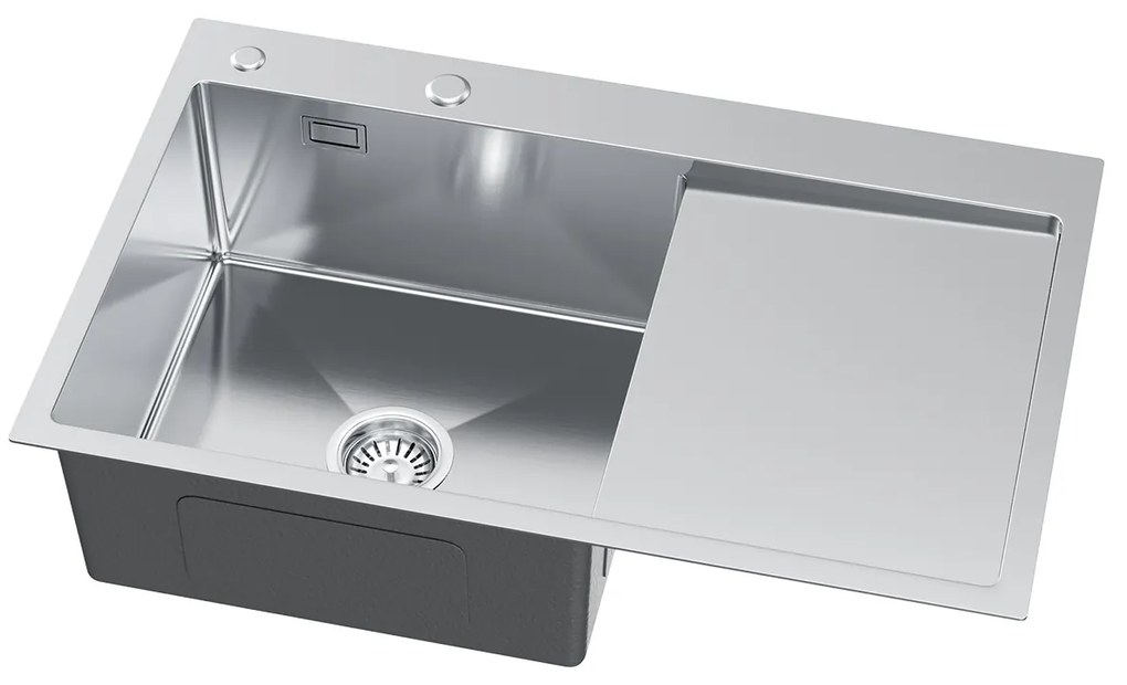 Erga HD, 1 kamrás acél mosogató 780x490x210 mm, bal, acél, ERG-MLS-HD7849L