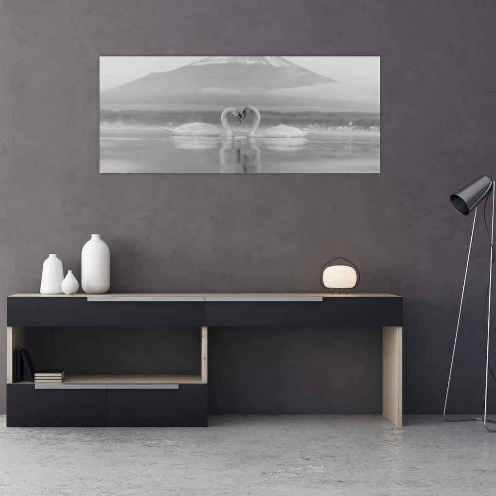 Kép - Szerelmes hattyúk (120x50 cm)