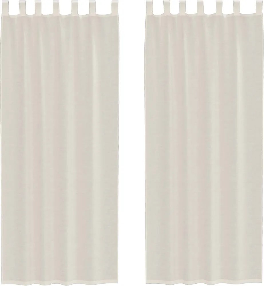 vidaXL 2 db krém színű fátyolfüggönyök fülecske tetejével 140x260 cm