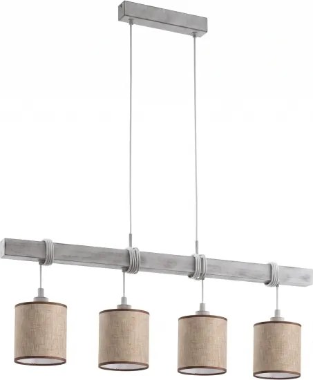 BRILAGI - LED csillár zsinóron NUBILA 4xE27/60W/230V szürke/barna