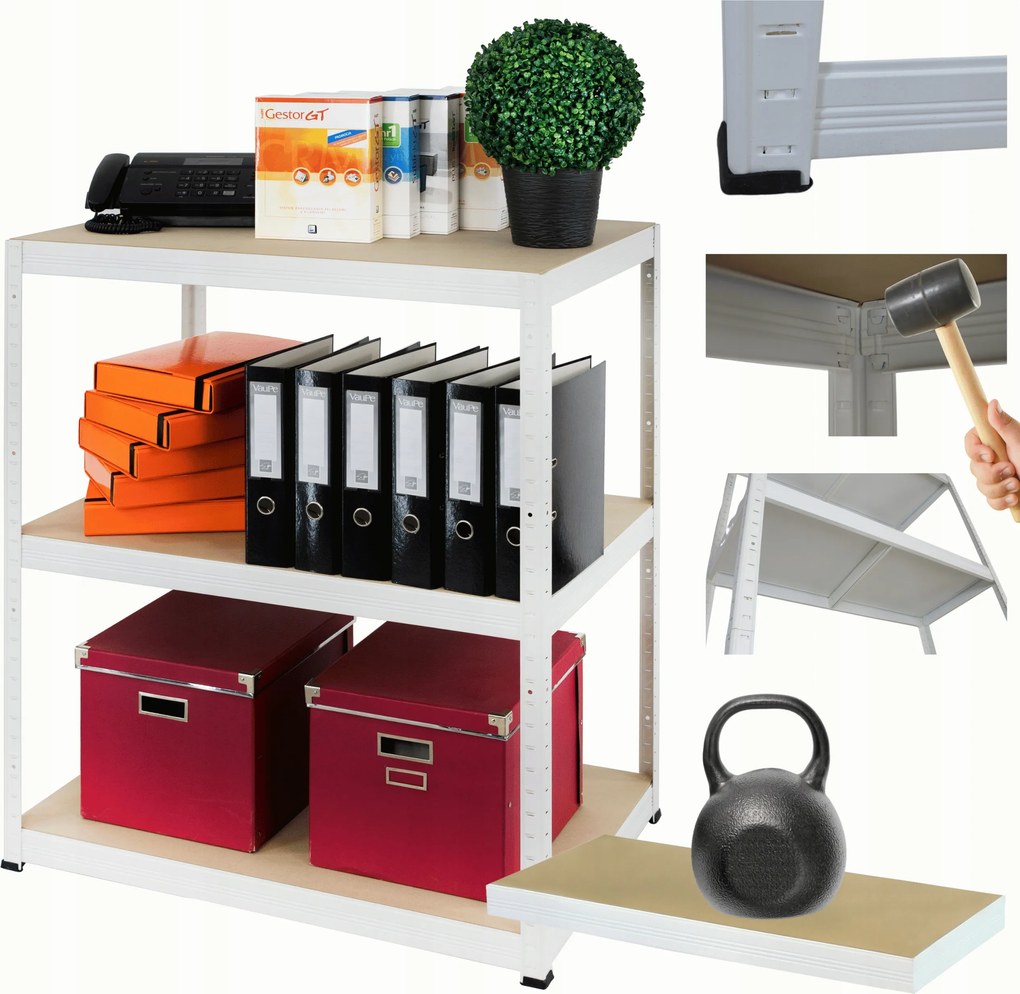 Tárolószekrény garázs fém állvány Helios 106x120x50cm 3Px175kg