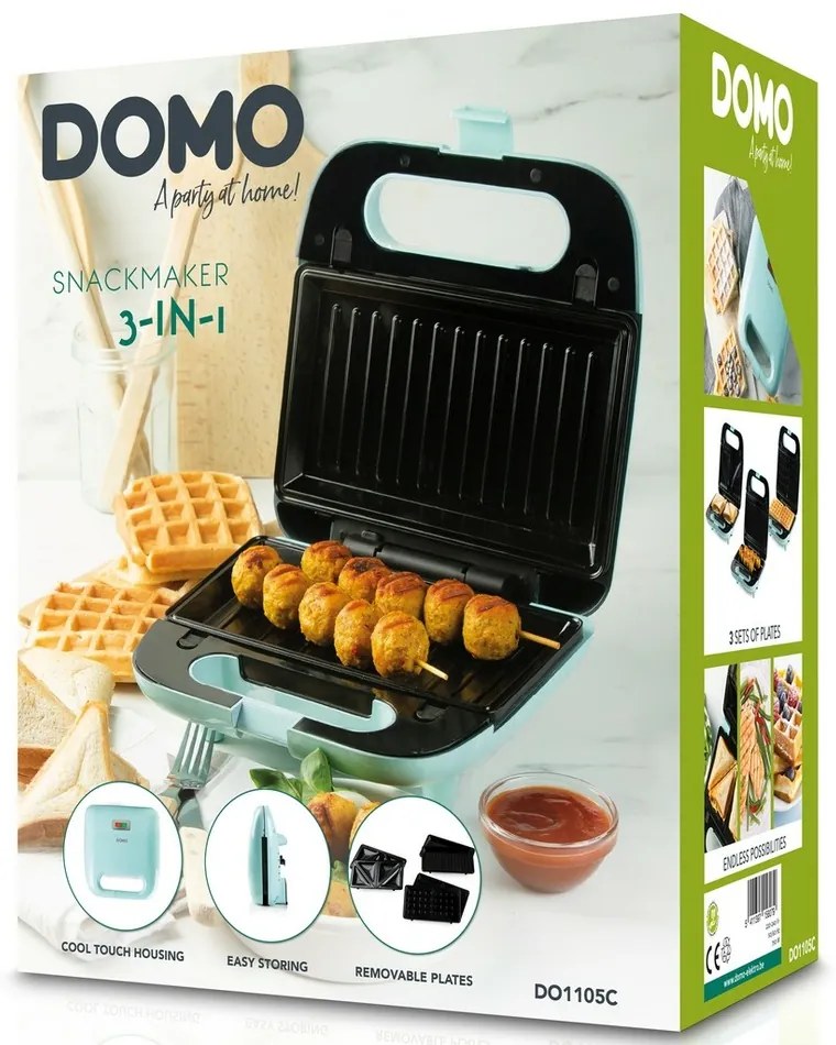 DOMO DO1105C 3in1 szendvicssütő, kék