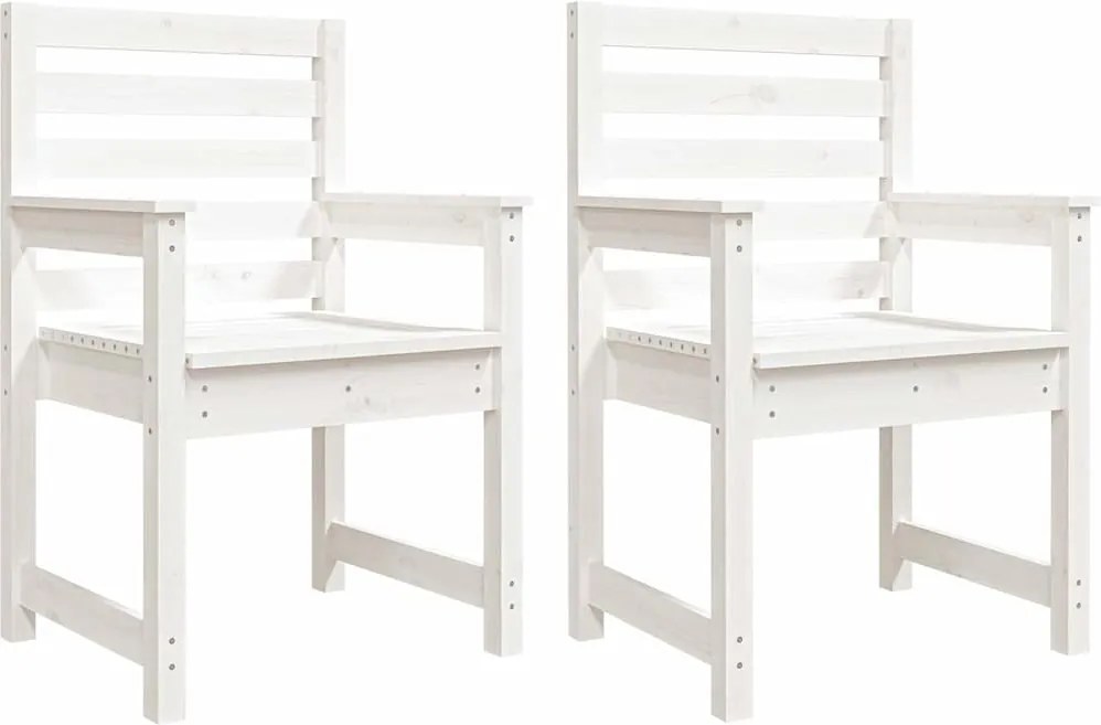 vidaXL 2 db fehér tömör fenyőfa kerti szék 60x48x91 cm