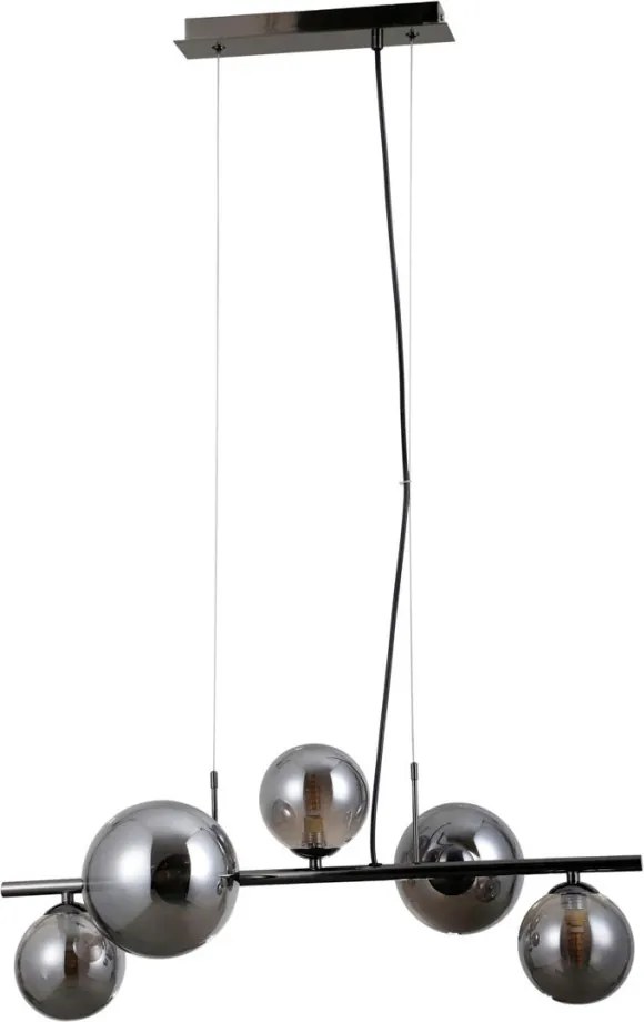 ITALUX PND-406007-5A-BCR CANELLO Többágú Függesztett Lámpa Fekete Króm, Szürke G9 IP20