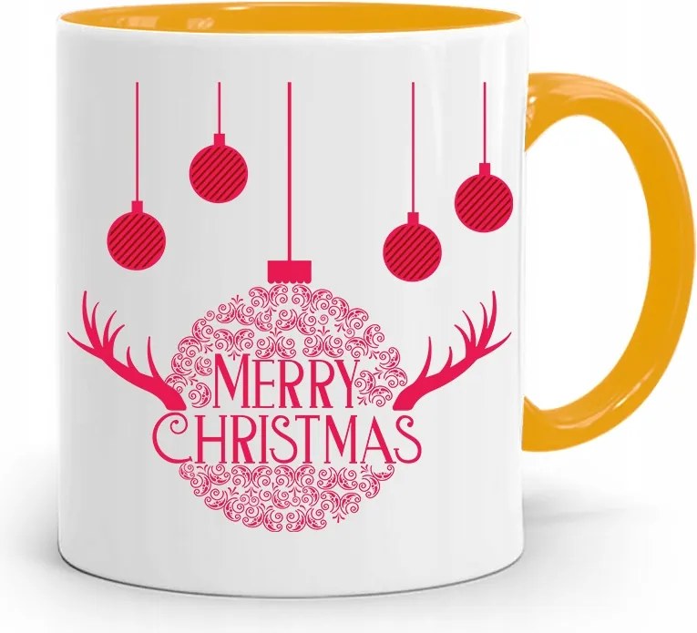 Sárga Karácsonyi Bögre Mikulásra, fényképes nyomtatással