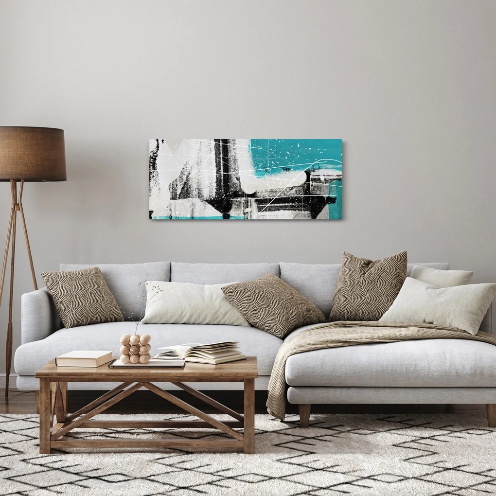 Kép - Türkiz absztrakció (120x50 cm)