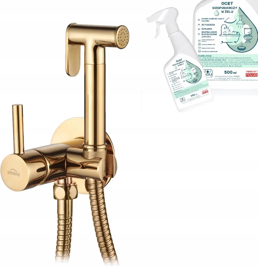 Süllyesztett bidé csaptelep bidé fülhallgatóval Glamour arany ajándék