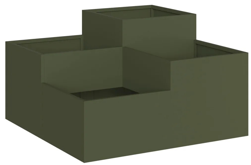 Kerti Ültetőedény 100x100x48 cm Olívazöld Acél