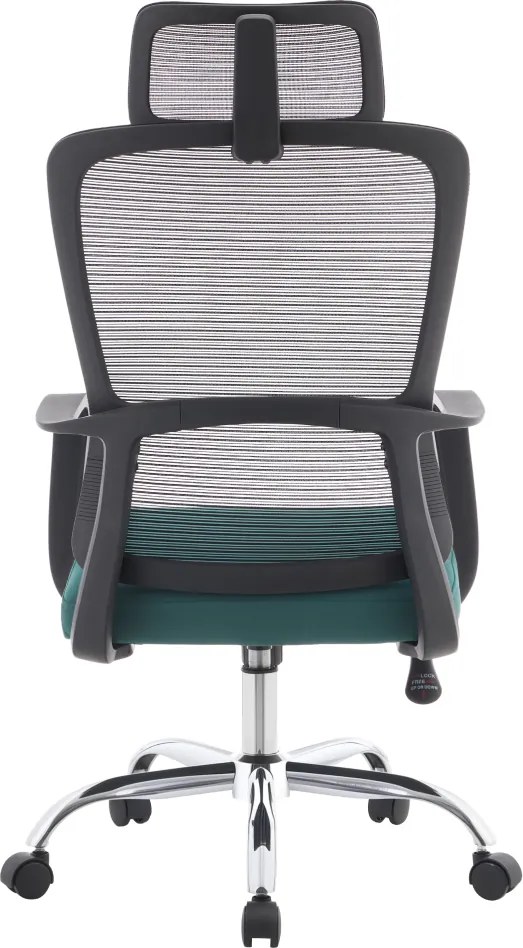 Irodai szék, fekete/zöld/króm, teherbírás 150 kg, RANDY