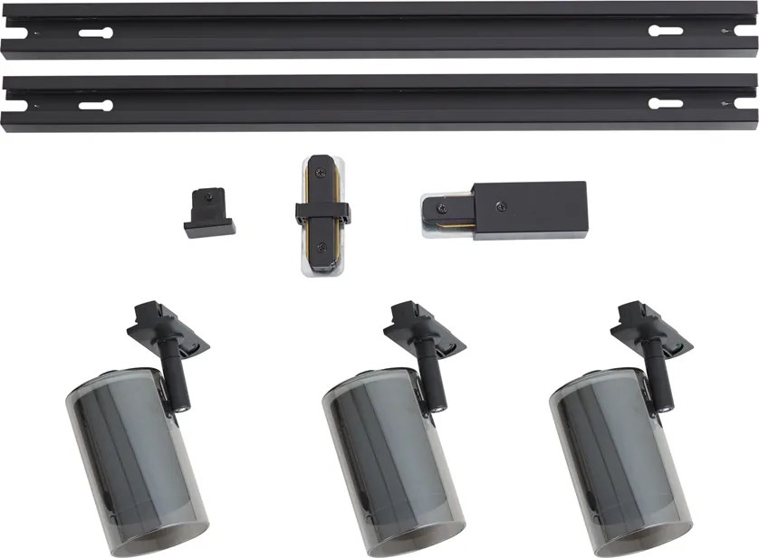 Modern railsysteem zwart met 3 spots 1-fase - Iconic Lloyd