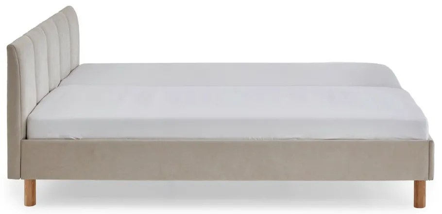 Bézs kárpitozott franciaágy ágyrács nélkül 180x200 cm Joker – Meise Möbel