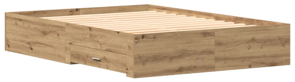 fiókos ágykeret Műanyag tölgy Szerelt fa 160 x 200 cm Tárolás