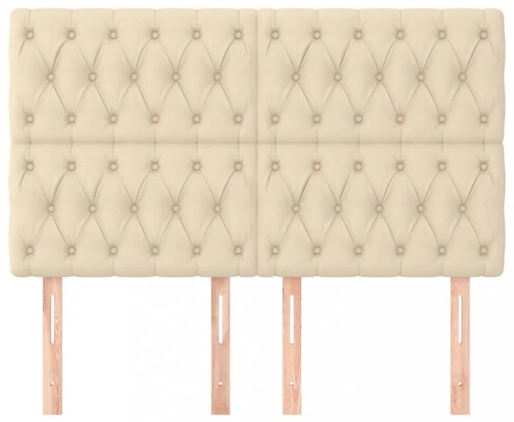 krémszínű szövet fejtámla 144x7x118/128 cm