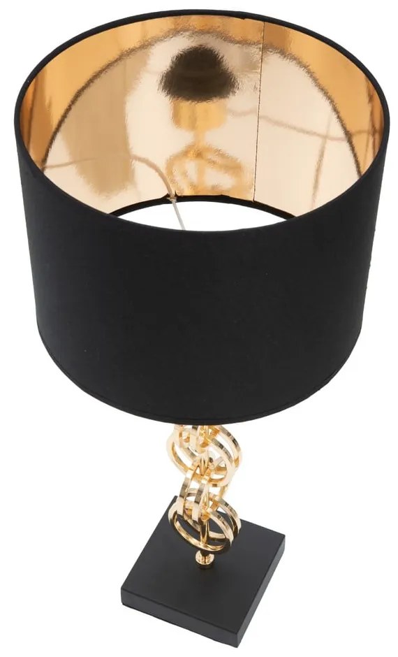 Glam Rings fekete-aranyszínű asztali lámpa, magasság 54,5 cm - Mauro Ferretti