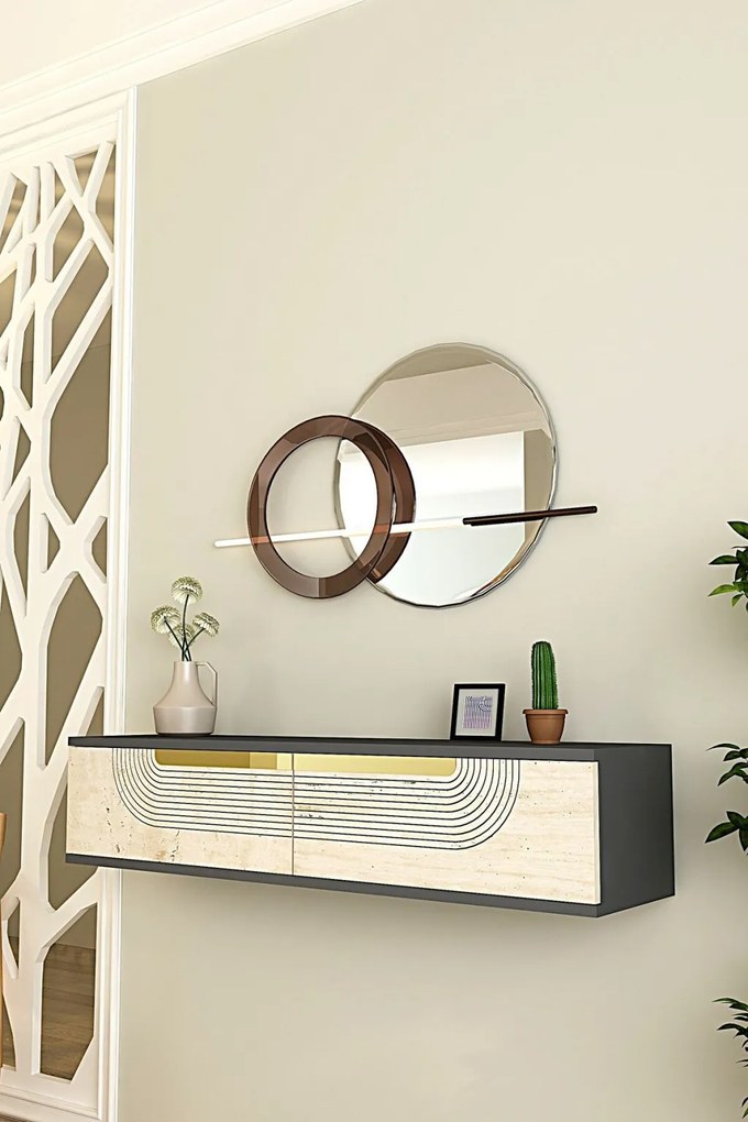 Meyra komód, antracit-travertin, 120 cm – TR555CHM1602