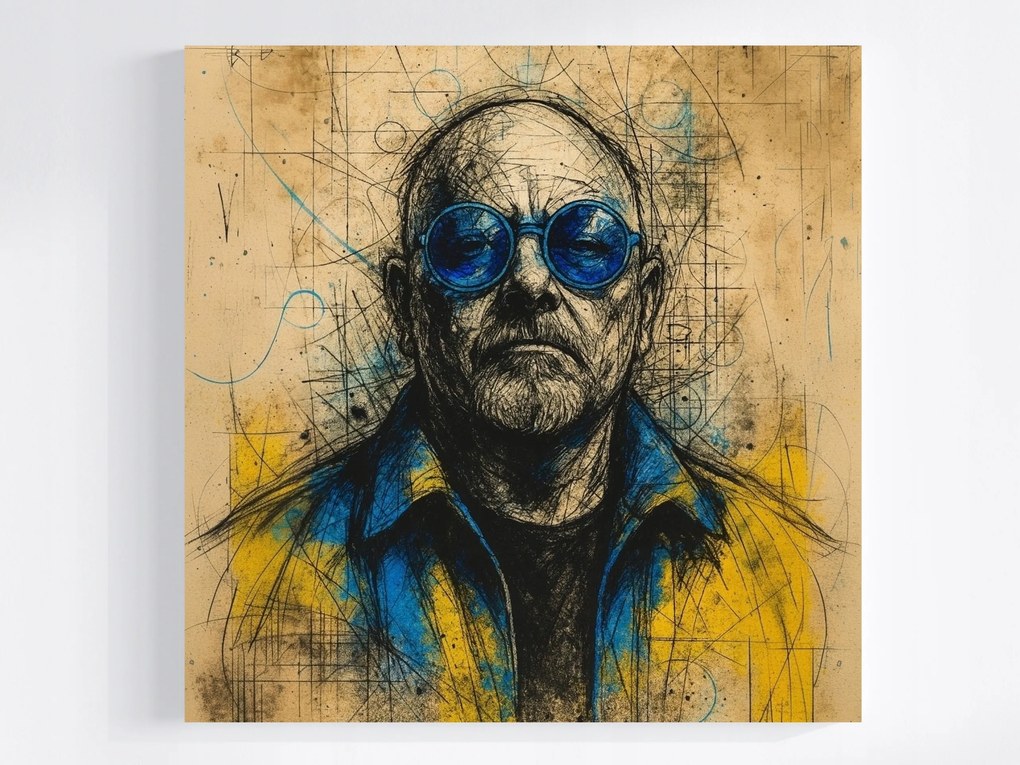 Vászonkép Canvas Grafika Portré Vázlat Férfi Rajz 80x80