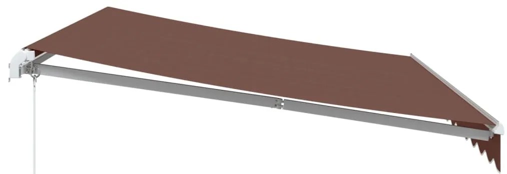 barna kézzel kihúzható LED-es napellenző 350 x 250 cm