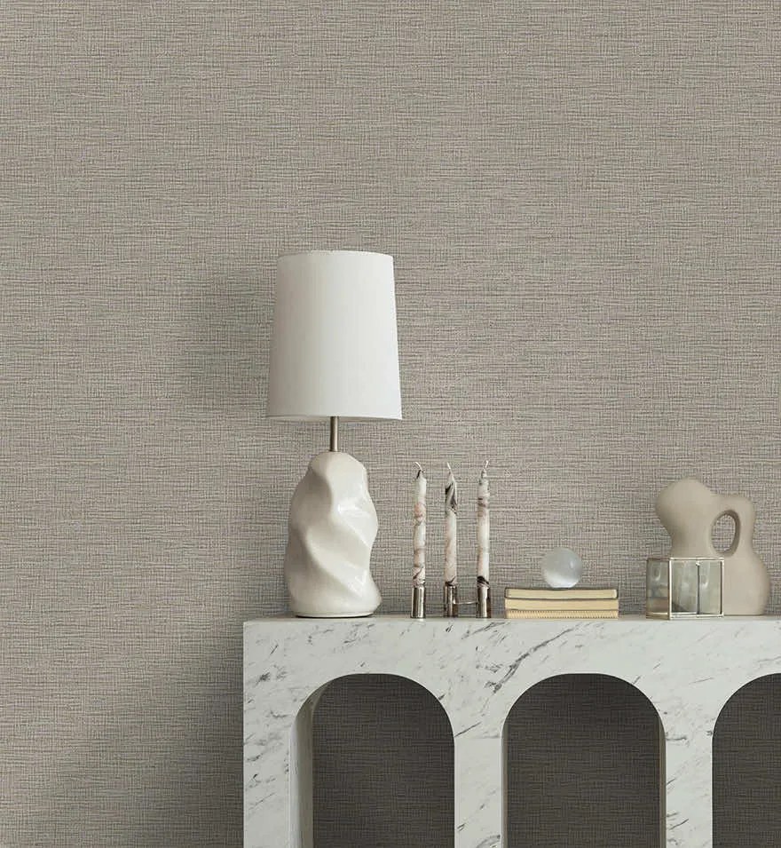 Holden Decor Essence Brocade taupe fémhatású szövet hatású vlies tapéta – 66293