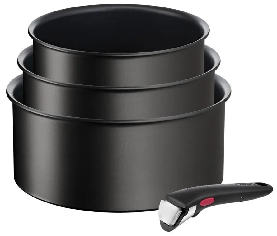 Indukciós tűzhelyhez alkalmas alumínium edénykészlet tapadásmentes bevonattal, levehető nyéllel, 3 db-os INGENO Eco Resist L3979202 – Tefal