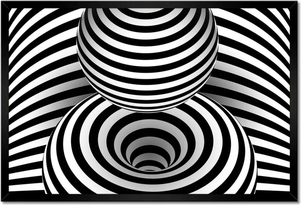 Poszter keretben 60x40 Absztrakt fekete-fehér